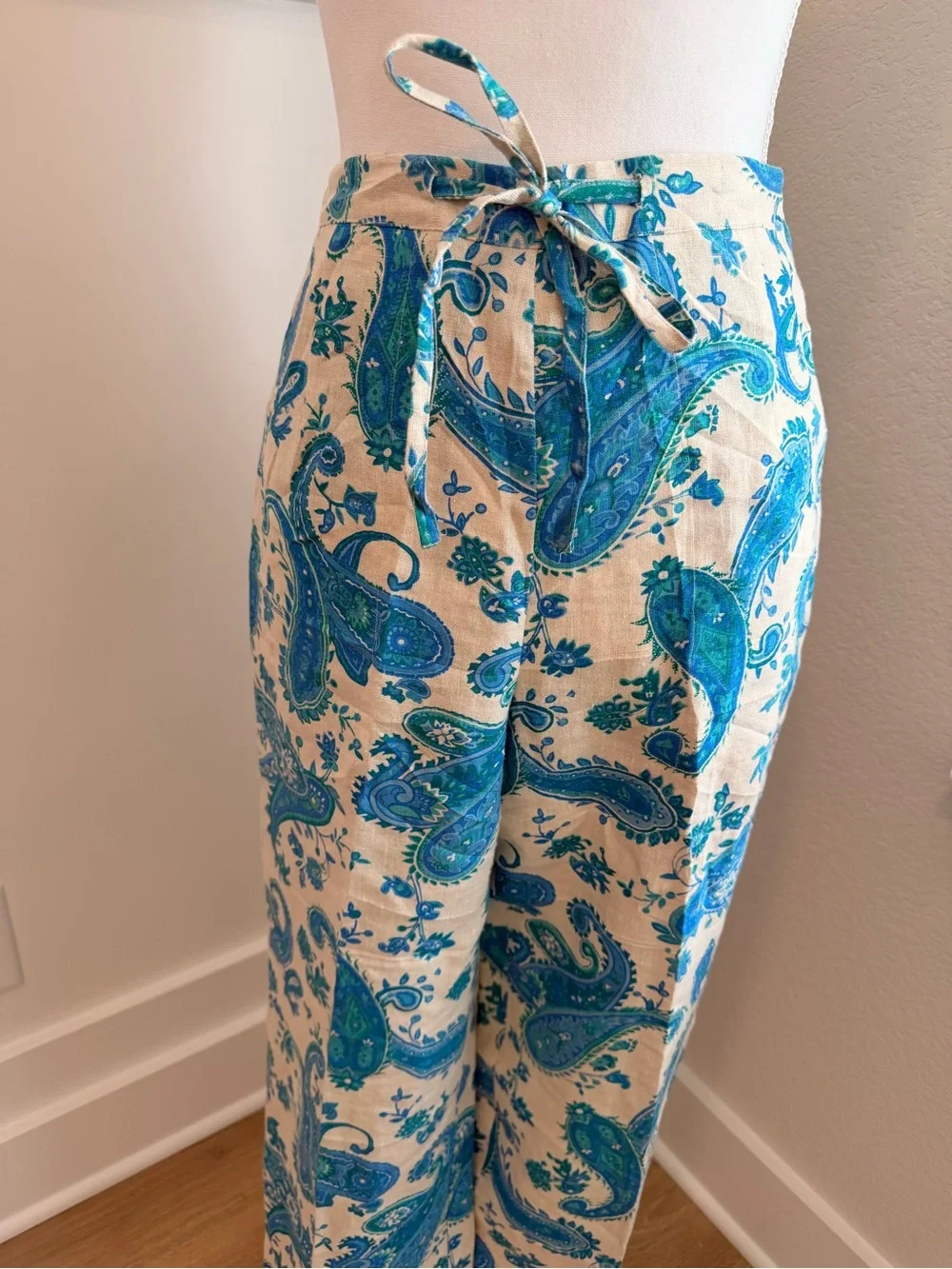 ✨ Vintage Units 100% Linen Paisley Matching Set ✨